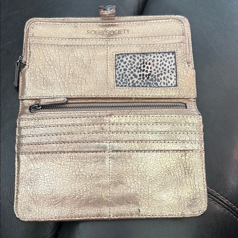 Sole Society Gold Wallet with Sleek Design